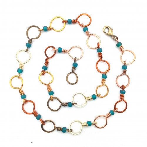 Kristal Wick's Color Inspiration - Sandy Beach Necklace or Bracelet - , Wire Jewelry Design, Design, color inspiration sandy beach necklace or bracelet
